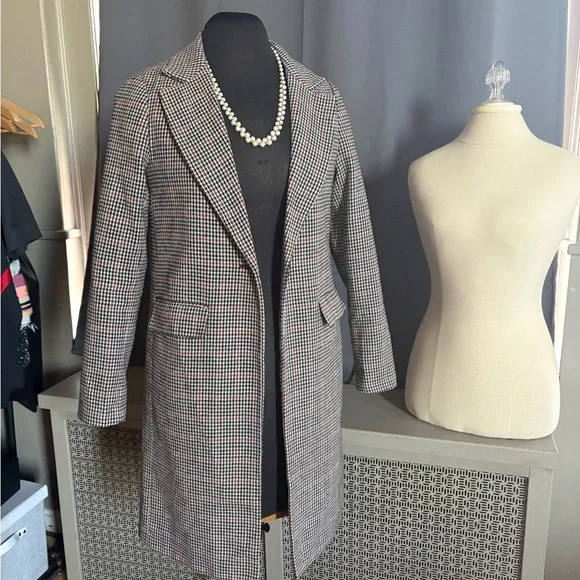 New Look Houndstooth Long Line Blazer - Picture 1 of 5